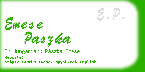 emese paszka business card